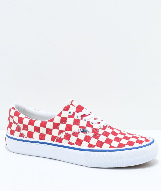red and cream checkered vans